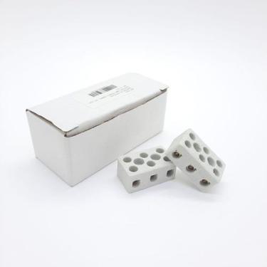 Imagem de 36x Conectores Porcelana Trip 10mm Cerâmica Normal 10A 250V - Fertak -