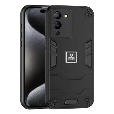 Imagem de Kukoufey Capa de telefone compatível com Infinix Note 12 Turbo, compatível com Infinix Note 12 G96 X670 Capa de camada dupla à prova de queda TPU+PC Capa protetora 2 em 1 preta