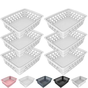 Imagem de Kit 6 Cesto Organizador Multiuso Decorativo Médio p/ Gaveta Armário 20