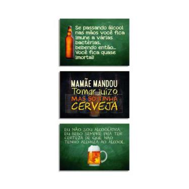 Imagem de Quadro Decorativo Bebidas Cerveja Churrasco Kits 3 Uni 020 - Create Co