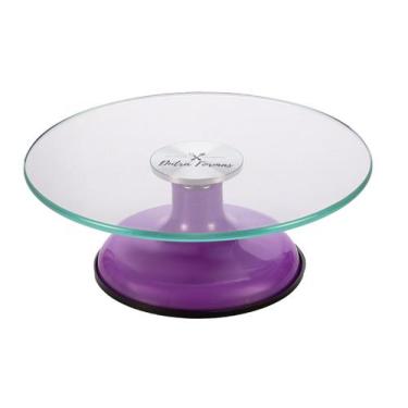 Imagem de Bailarina Para Bolo Boleira De Vidro Giratória Profissional Com Rolame