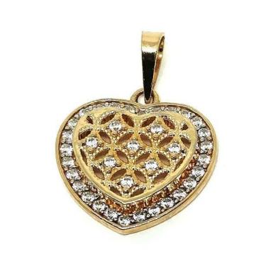 Imagem de Pingente de ouro 18k Coração com Pedras - Elegancy Joias