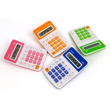 Imagem de Kit 4 Calculadoras Coloridas Pequena 8 Dígitos Escolar - mori, Sortido