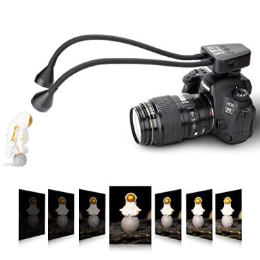 Imagem de JJC Luz de Braço Macro LED de 10 Níveis, CRI 95+ 5600K, Iluminação Macro Fotografia com Carregamento USB-C para Câmeras Canon, Nikon, Sony, Olympus, Pentax, DSLR