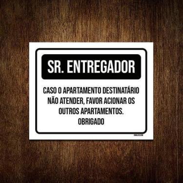Imagem de Kit 5 Placa Sinalização Sr Entregador Acionar Apartamentos - Sinalizo