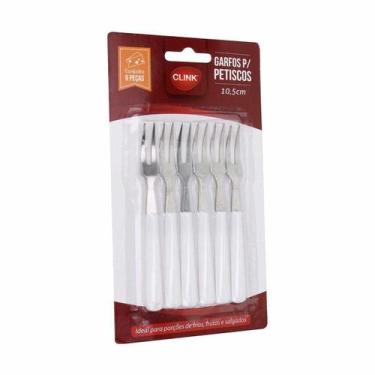 Imagem de Kit 06 Garfos Petiscos Aço Inox White Clink