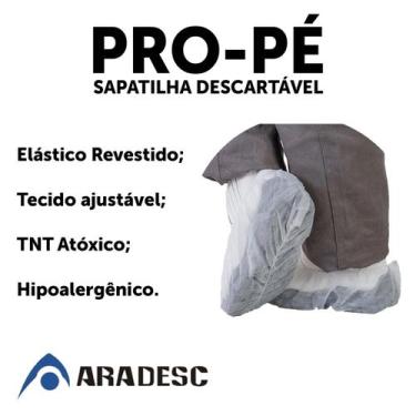 Imagem de Propé Sapatilha Descartável Branco Em TNT 400 Unidades - ARADESC, PRO 