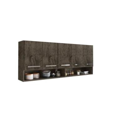 Imagem de Armario de Parede 5 Portas Castani com Branco Casa Mobilia - Casa Mobi