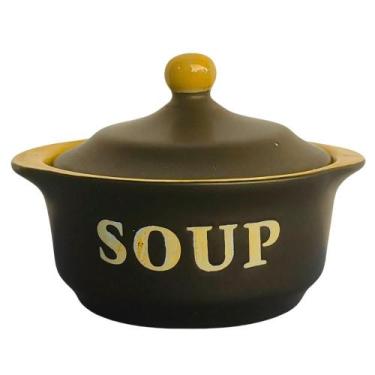 Imagem de Sopeira Com Tampa Cerâmica Alta Temperatura 300ml Soup - UD BRASIL,  A