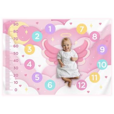 Imagem de Cenario de Fotos Mesversario Lençol Bebe para Foto 100% Poliester Mold