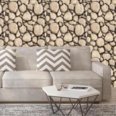 Imagem de Papel De Parede Pedras Redondas Adesivo Sala Quarto Casal - LRP