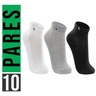 Imagem de Kit 10 Pares Meia Lupo de Algodão Esportiva Cano Curto Unissex, Misto,