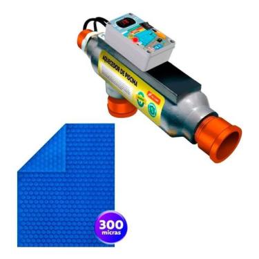 Imagem de Trocador Aquecedor Piscina Wifi Capa Termica 300 Micras 7x3 - Globalma