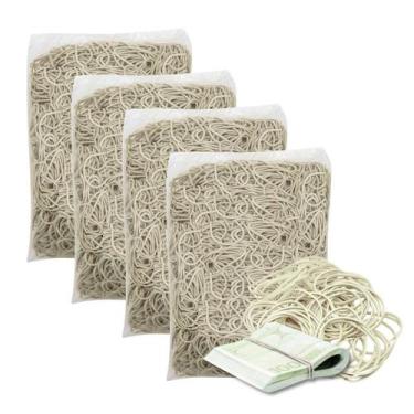 Imagem de Kit 4Kg Elástico De Látex Borracha N18 Para Dinheiro Pacote 1Kg Cada C
