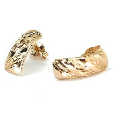 Imagem de Brinco de ouro 18k Trabalhado Diamantado - Elegancy Joias