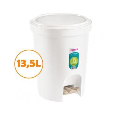 Imagem de Lixeira 13,5l Plástica Tampa Com Pedal Cesto Lixo Cozinha Banheiro - S