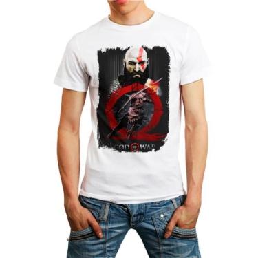 Imagem de Camiseta Masculina Branca Kratos God of War 02 - DESIGN CAMISETAS, Bra
