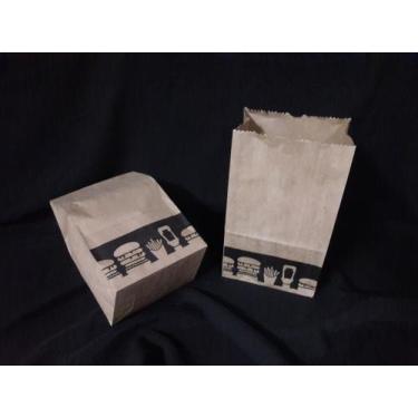 Imagem de Saco Kraft Delivery - 22x14x33 fardo com 200 unidades Desenho Rodapé L