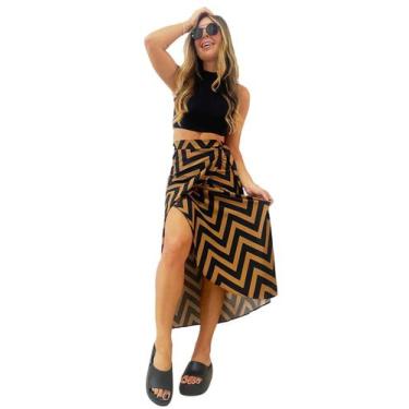 Imagem de Saia Envelope Onça - Animal Print Forro Interno Não fica Transparente/