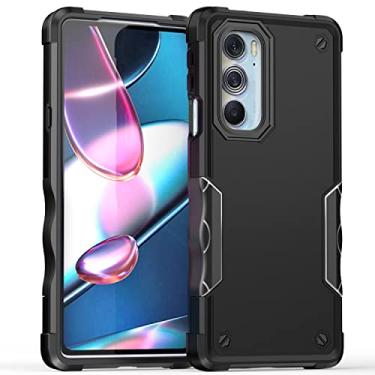 Imagem de Dinglijia Capa projetada para Moto Edge X30, Edge X30 Pro, design listrado lateral e capa de câmera testada contra queda, proteção de lente, capa de telefone Shiled para Moto Edge 30 Ultra YHJQ preta
