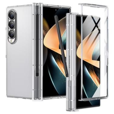 Imagem de YSLBWLE Capa para Samsung Galaxy Z Fold 4 com S Pen [protetor de tela externo embutido] Proteção de dobradiça e proteção de nível militar, carregamento sem fio para telefone Z Fold 6 slim,