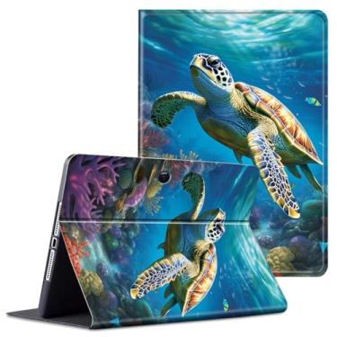 Imagem de ACWDMKH Capa protetora de couro PU para Microsoft Surface Pro 9, fina, com vários ângulos de visualização, à prova de choque, para tablet Surface Pro 9 de 13 polegadas 2022, tartaruga marinha tropical