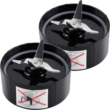 Imagem de Equust Pacote com 2 peças de reposição para liquidificador de lâmina cruzada funcionam com liquidificadores Magic Bullet 250w modelo série MB1001, preto