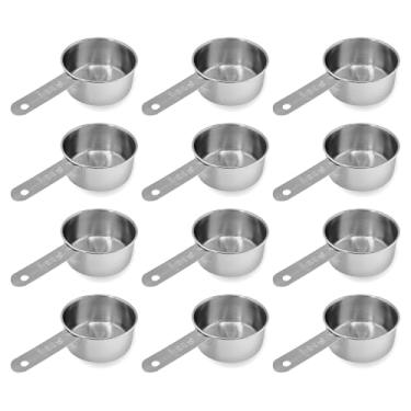 Imagem de Copo medidor de aço inoxidável de 1/3 xícara | Metal resistente 80 ml | 80 cc | 85 g | Copo único para ingredientes úmidos e secos | Ótimo para uso como colher de comida de cachorro de 1/3 xícara -