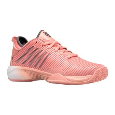 Imagem de K-Swiss Tênis feminino Hypercourt Supreme, pêssego âmbar/branco/asfalto, 35