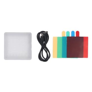 Imagem de Luz de Câmera LED 49, Luz de Preenchimento de Vídeo Portátil Compacta Com 4 Filmes Coloridos, Orifício de Rosca de 1/4, Bateria Recarregável de 800mAh, Luz de Vídeo LED