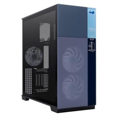 Imagem de InWin Capa para computador F5 preta E-ATX Full Tower com vidro temperado, painéis de malha, molduras frontais personalizáveis e oferece suporte para placa-mãe ATX Back Connect