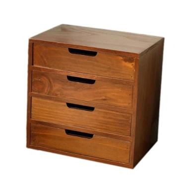 Imagem de Ｂｅｓｇａ Organizador de Madeira para Mesa com Gaveta, Armário de Arquivo para Escritório E Quarto, 4 Gavetas, 25x17.5x25 Cm