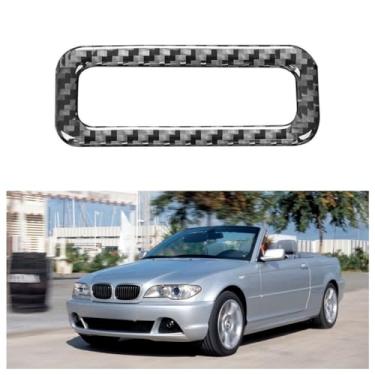 Imagem de IKUESM Compatível com BMW Série 3 E46 1999-2004 Acessórios Interior de fibra de carbono Interruptor do teto solar do carro Alça do quadro decorativo Adesivos de capa de acabamento(Black)