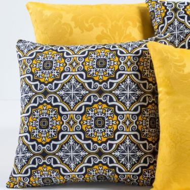 Imagem de Kit com 4 Almofadas Decorativas Lisa Estampada Sofá Sala - Angel Distr