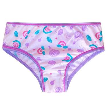 Imagem de Kit 8 Roupa Intima Calcinho Infantil Menina Estampada Para Criança - E