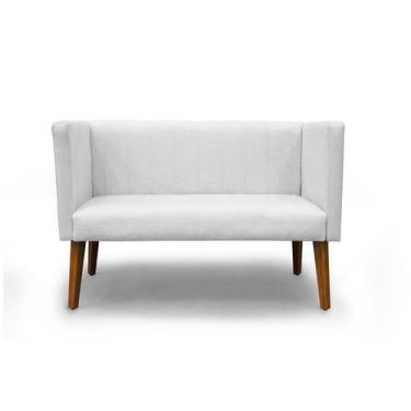 Imagem de Namoradeira Decorativa Barcelona Suede Branco - Casa & Estofados - Meu