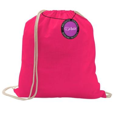 Imagem de Mochila tipo Saco Gym Sack em Algodão e Poliéster Hand TopGet, Rosa