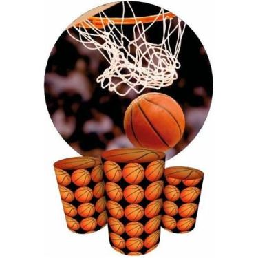 Imagem de Trio Capas Cilindro + Painel Redondo 1,50m Basquete - Fadrix, Basquete