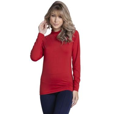 Imagem de Blusa Térmica Vekyo Manga Longa Proteção UV Feminina, GG, Vermelho, Fe