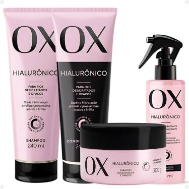 Imagem de Kit Ox Hialurônico: Shampoo, Condicionador, Máscara e Spray