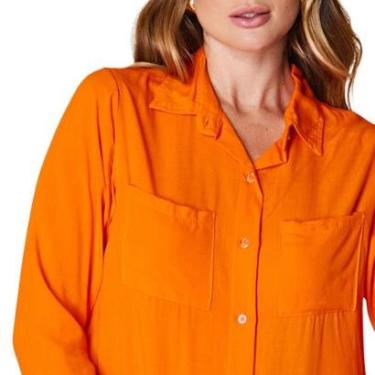 Imagem de Camisa Feminina Manga Longa Social Casual 2 Bolsos Trabalho-Feminino