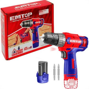 Imagem de Furadeira/Parafusadeira Emtop 12V 20N Bat 1,5Ah - EMTOP TF