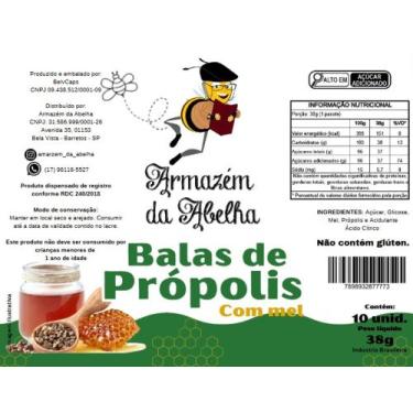 Imagem de Bala de Própolis com Mel - 10 unidades - Armazém da Abelha