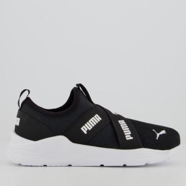 Imagem de Tênis Puma Wired Run Slip-On PS BDP Infantil Preto, 32