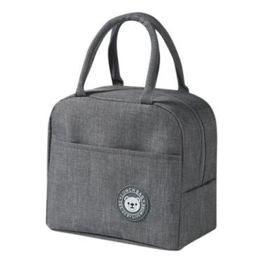 Imagem de Lancheira Termica Fitness Trabalho Escolar Bolsa Infantil Cor Cinza - 