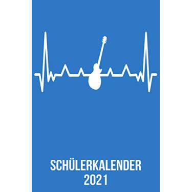 Imagem de Schülerkalender 2021: DIN A5 Kalender von 01/2021-12/2021 1 Tag = 1 Seite mit großem Tageskalender und großartiger Übersicht. Monatsübersicht, ... Kalenderbuch/Gitarre heartbeat herzschlag