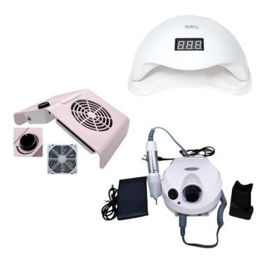 Imagem de Cabine Led Uv Sun 5 48w Potente +motor Nail Drill + Sugador - BDM