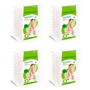 Imagem de Cotonete Para Bebê Bellacotton Kit 4 Com 50 Unidades Cada