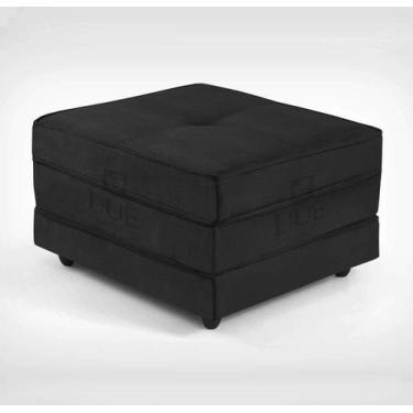Imagem de Pufe Cama Dobrável 70cm Slim Due Decor, Suede Preto