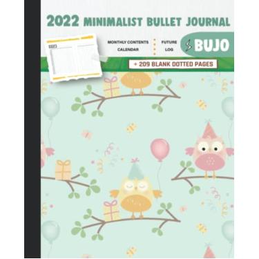 Imagem de 2022 Minimalist Bullet Journal/BUJO with Owls Celebrate Birthday in A Green Background Cover: Basic Bujo | Classic Bullet Journal Help You Organize ... And Dotted Pages | 240 Pages | 7.5 * 9.25